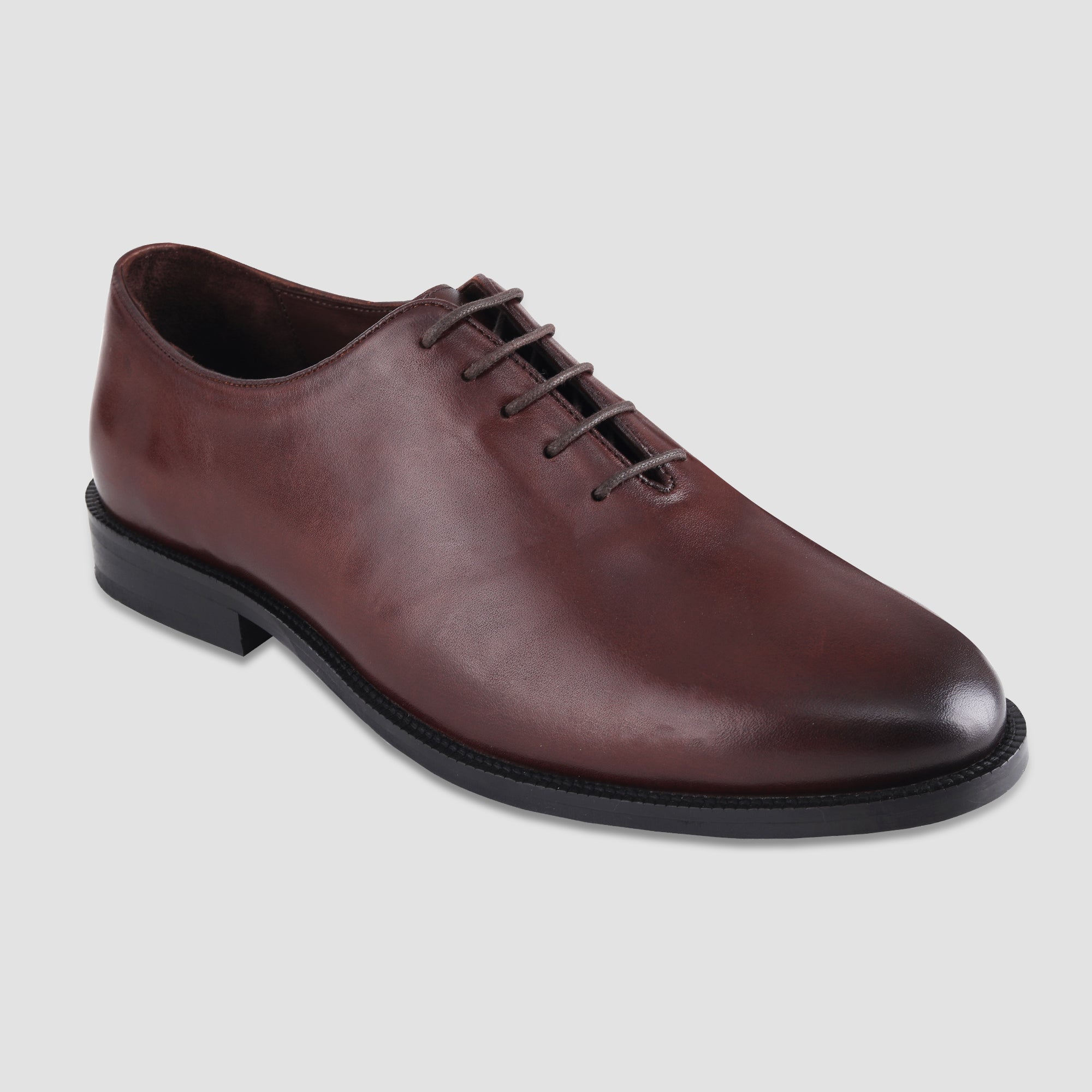 Ezok Brown Leather Formal Shoes For Men